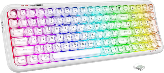 FOPETT Teclado inalámbrico para computadora con retroiluminación RG...