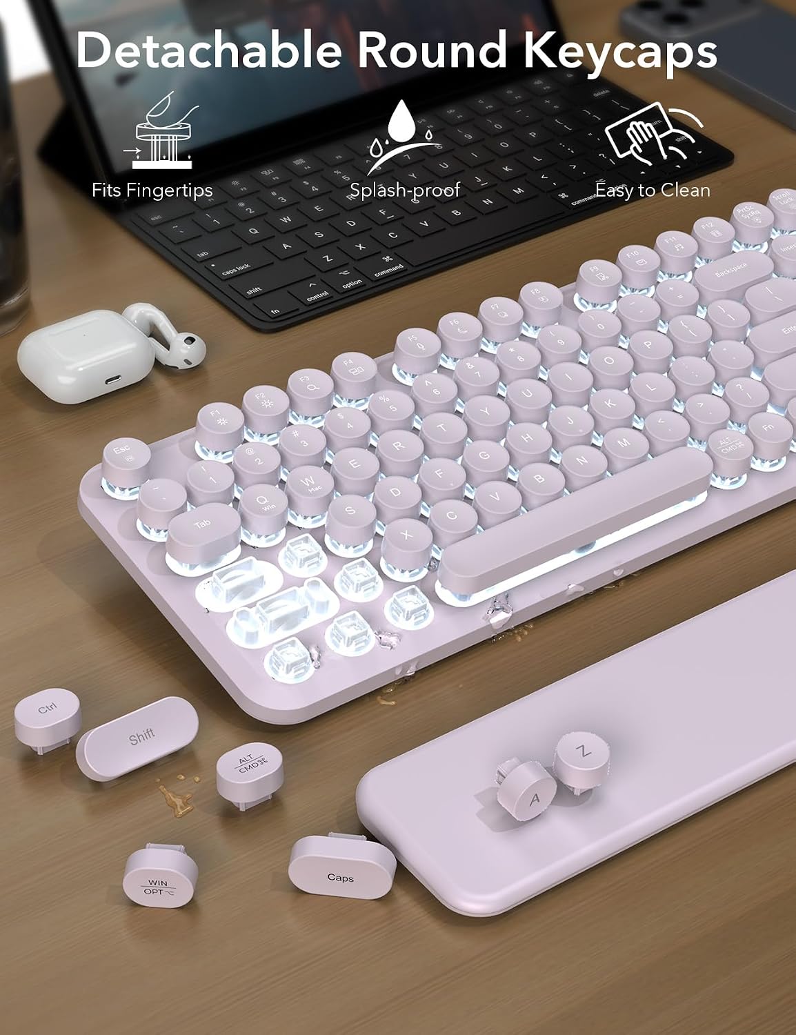 Teclado inalámbrico y mouse retroiluminados \u2013 Teclado de máqui...
