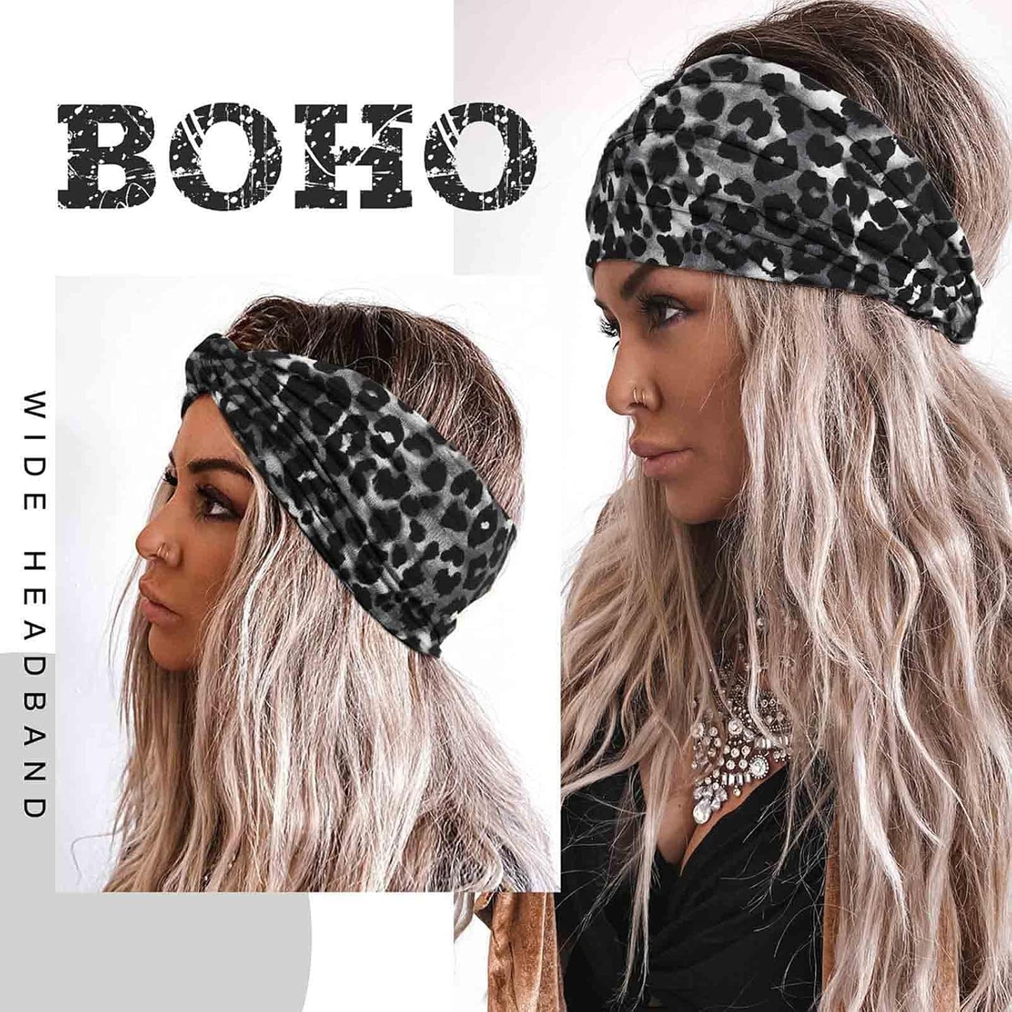 Acenail Diademas anchas para mujer, turbante anudadas, elásticas an...