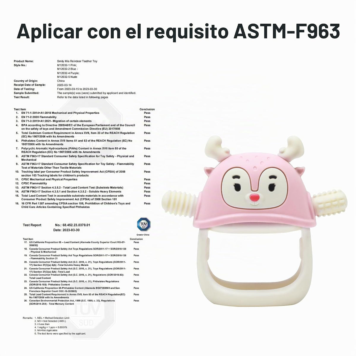 Smily Mia Juguete de Dentición para Bebé | Mordedor de Pingüino par...