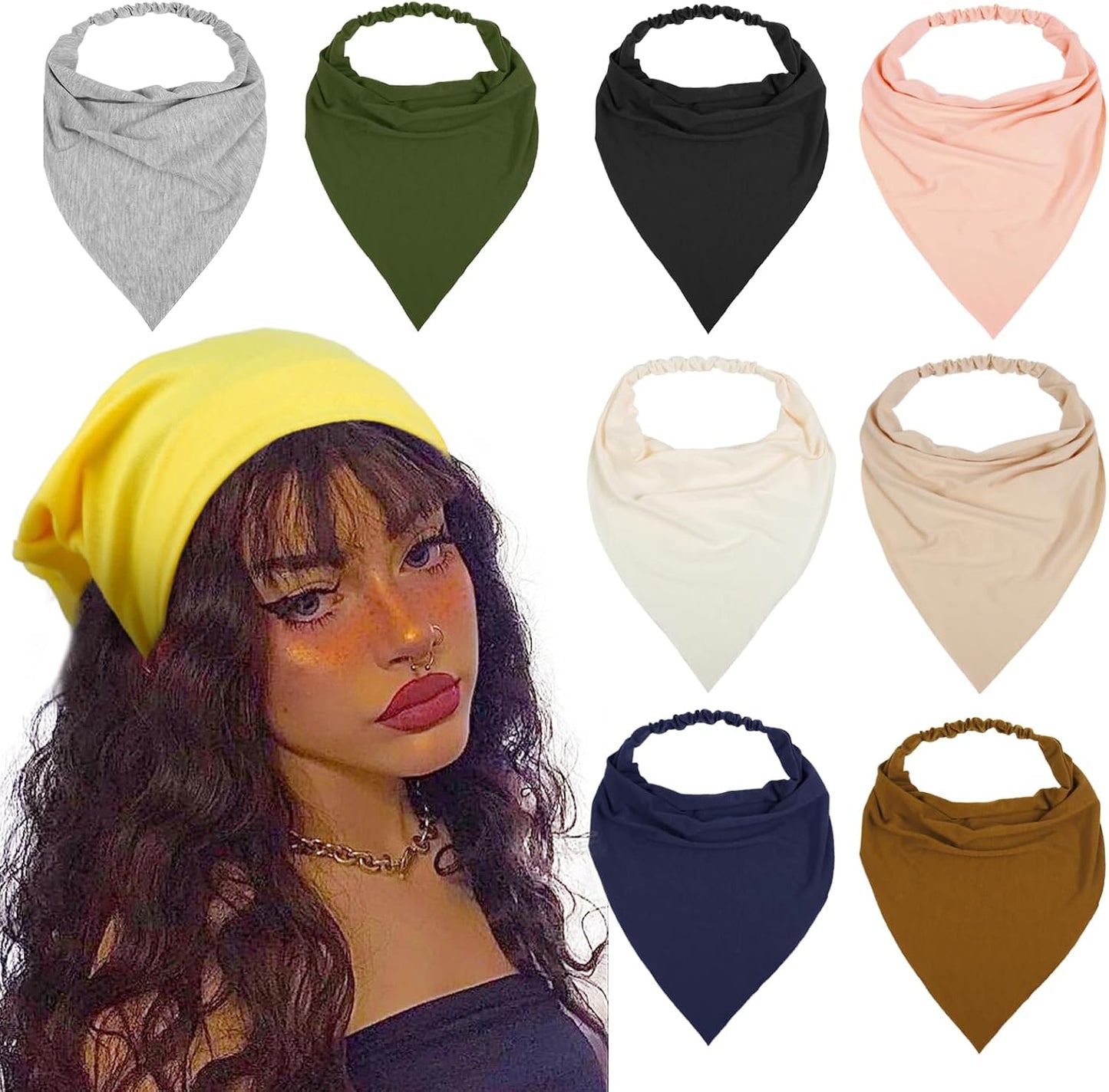 WOVOWOVO 8 unidades de diademas y bufandas para el cabello para muj...