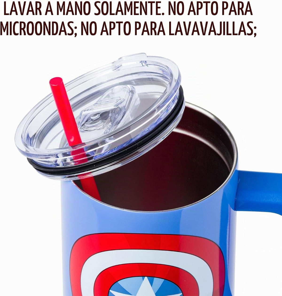Silver Buffalo Marvel Captain America Shield, vaso de acero inoxida...
