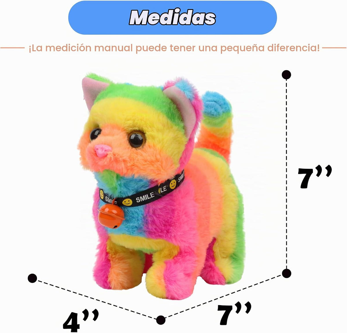 Hopearl - Gato caminante, juguete interactivo electrónico de peluch...