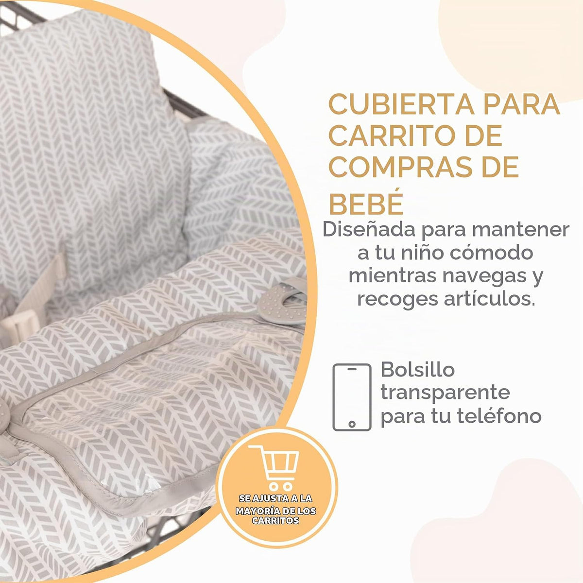 Binxy Baby Funda 2 en 1 cómoda para silla alta y carrito de compras...