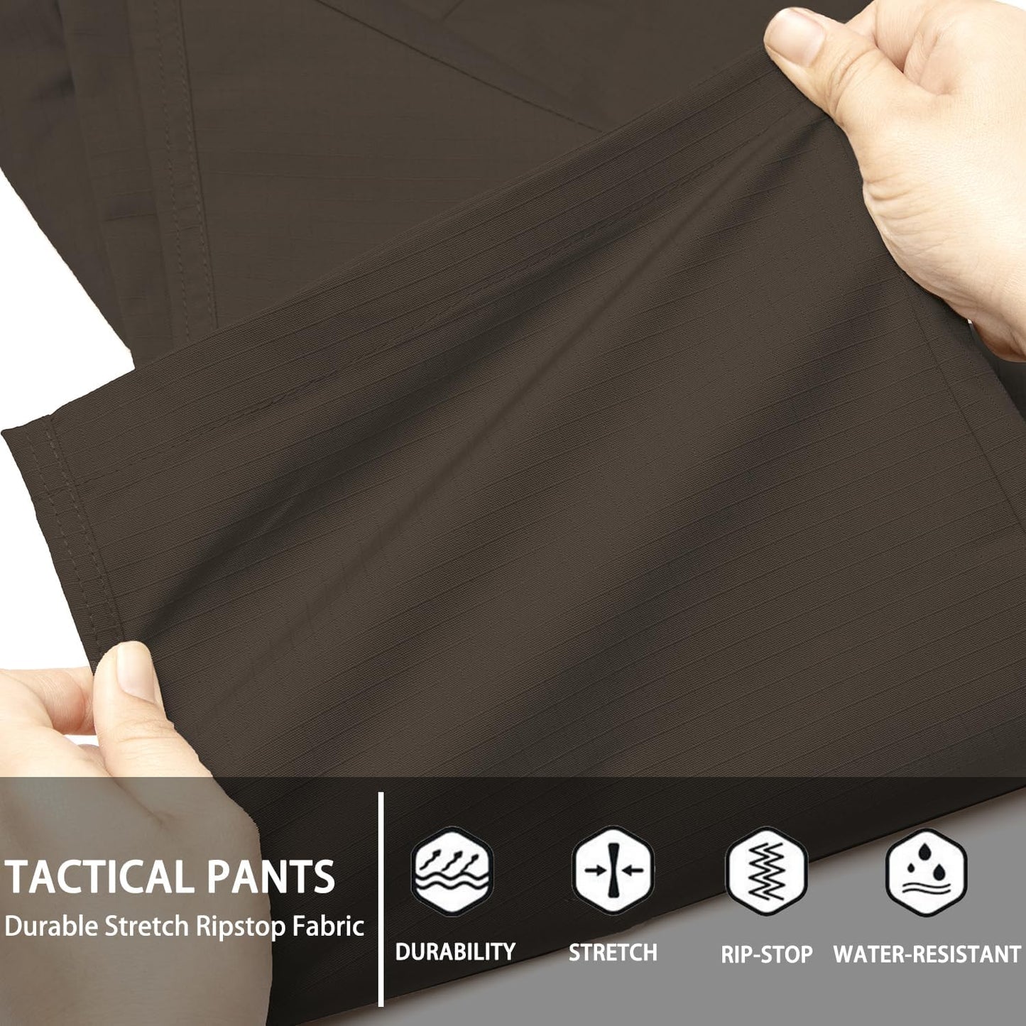 Hiwise Pantalones tácticos elásticos para hombre, resistentes al ag...