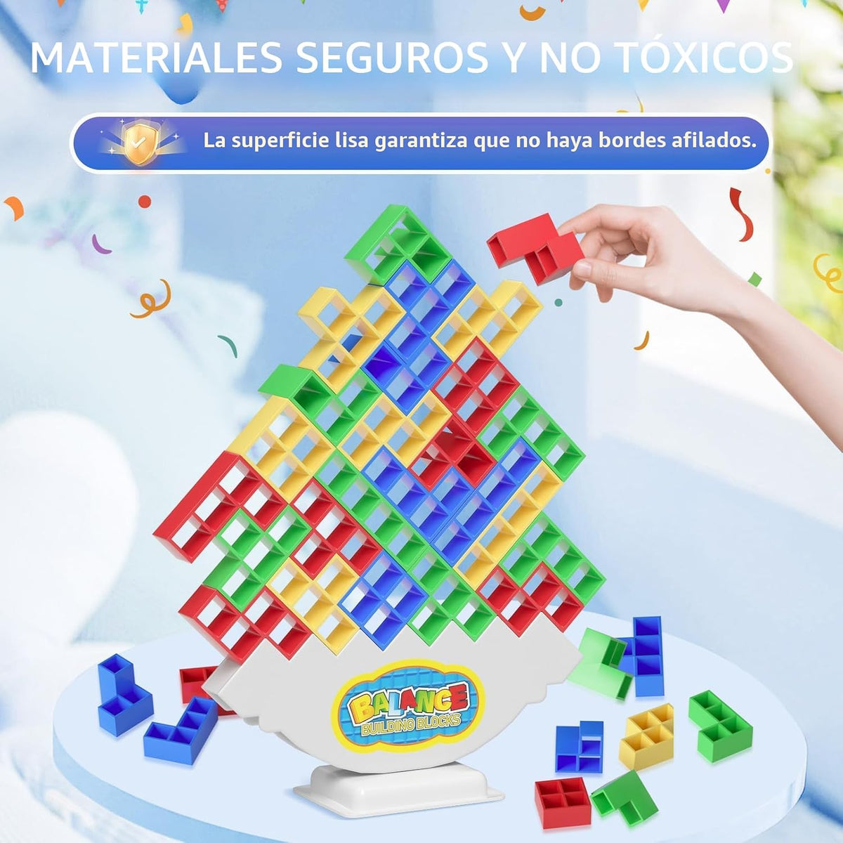 Ziogogco 48 piezas de juguetes de juego, juego de bloques de equili...