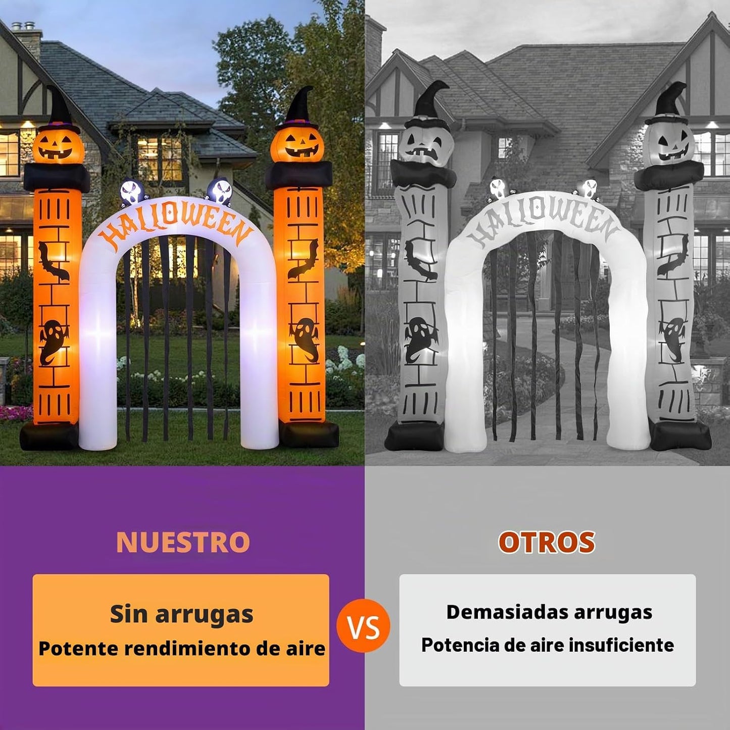 Arco inflable gigante de Halloween de 11 pies de alto x 10 pies de...