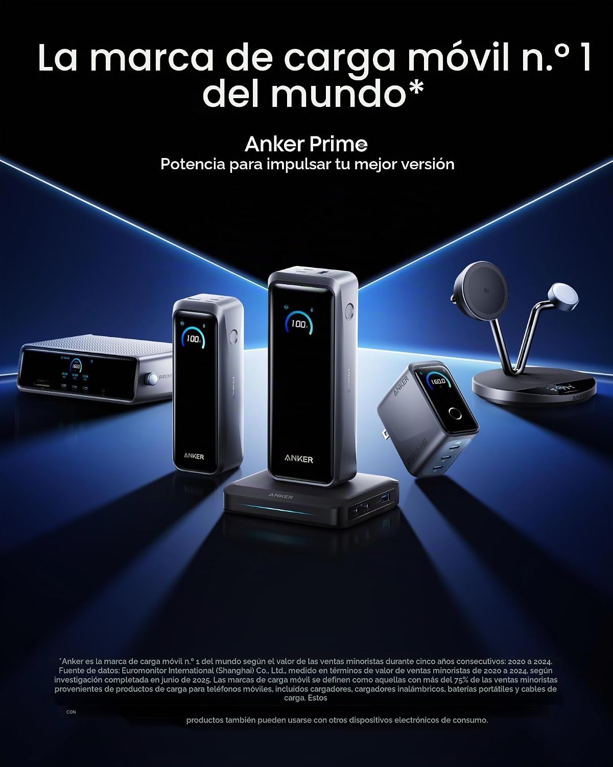 Anker Prime Power Bank, banco de energía portátil de 3 puertos de 2...