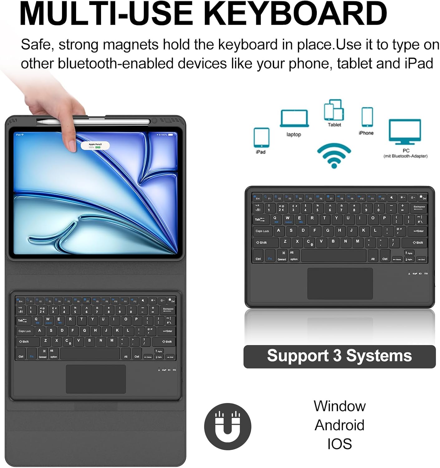 Funda con teclado táctil para iPad Air de 13 pulgadas (M3 2025 \/ M...