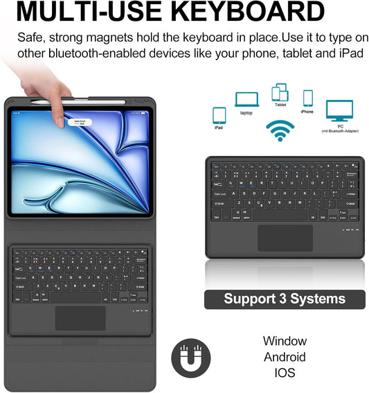 Funda con teclado táctil para iPad Air de 13 pulgadas (M3 2025 \/ M...