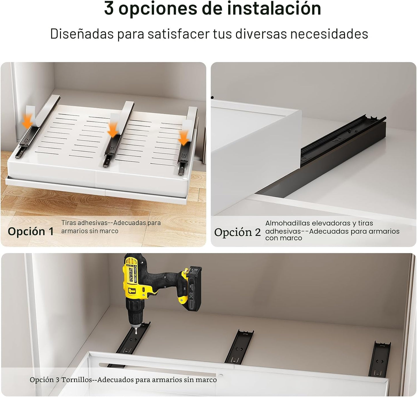 Organizador de gabinete extraíble, paquete de 2 cajones deslizables...
