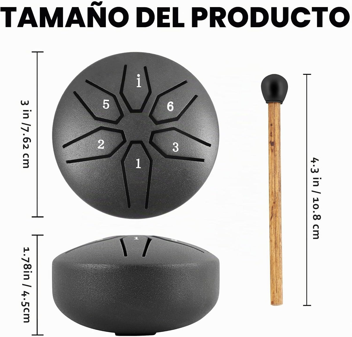 EASTROCK Mini Tambor de Lengua de Acero para Niños de 3 Pulgadas, 6...