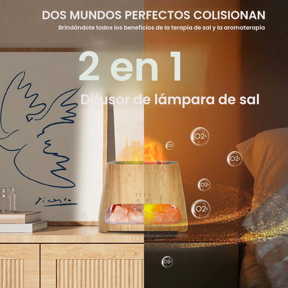 SALKING Difusor de aceite esencial 2 en 1 para el hogar y lámpara d...