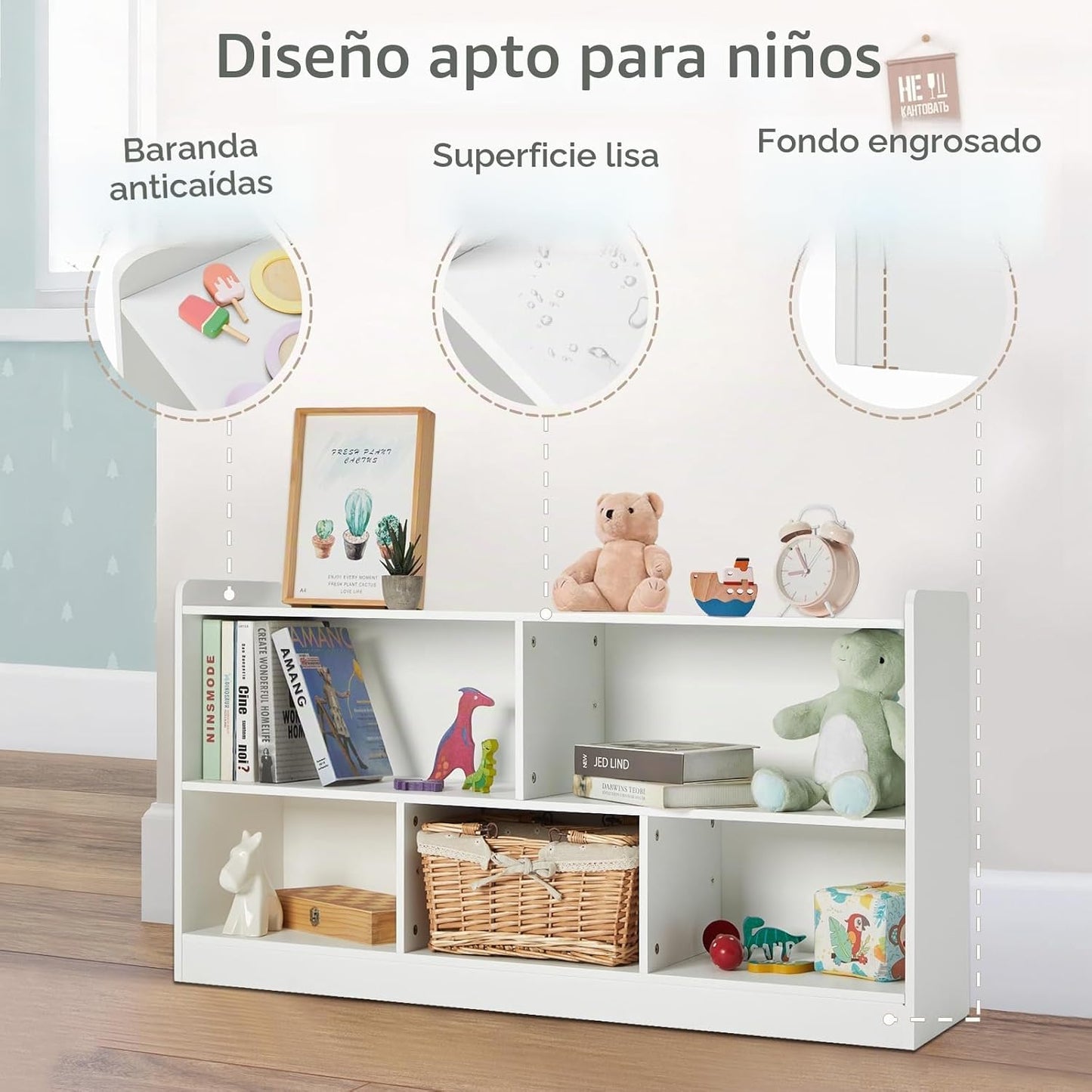 PTINFLUCE Estante Montessori, organizador de almacenamiento de jugu...