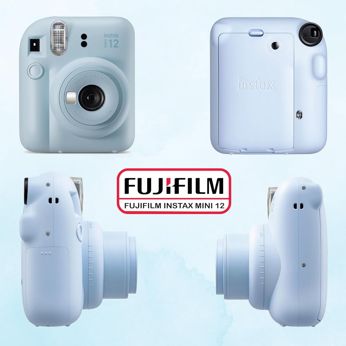 Fujifilm - Paquete de cámara instantánea Instax Mini 12 con paquete...