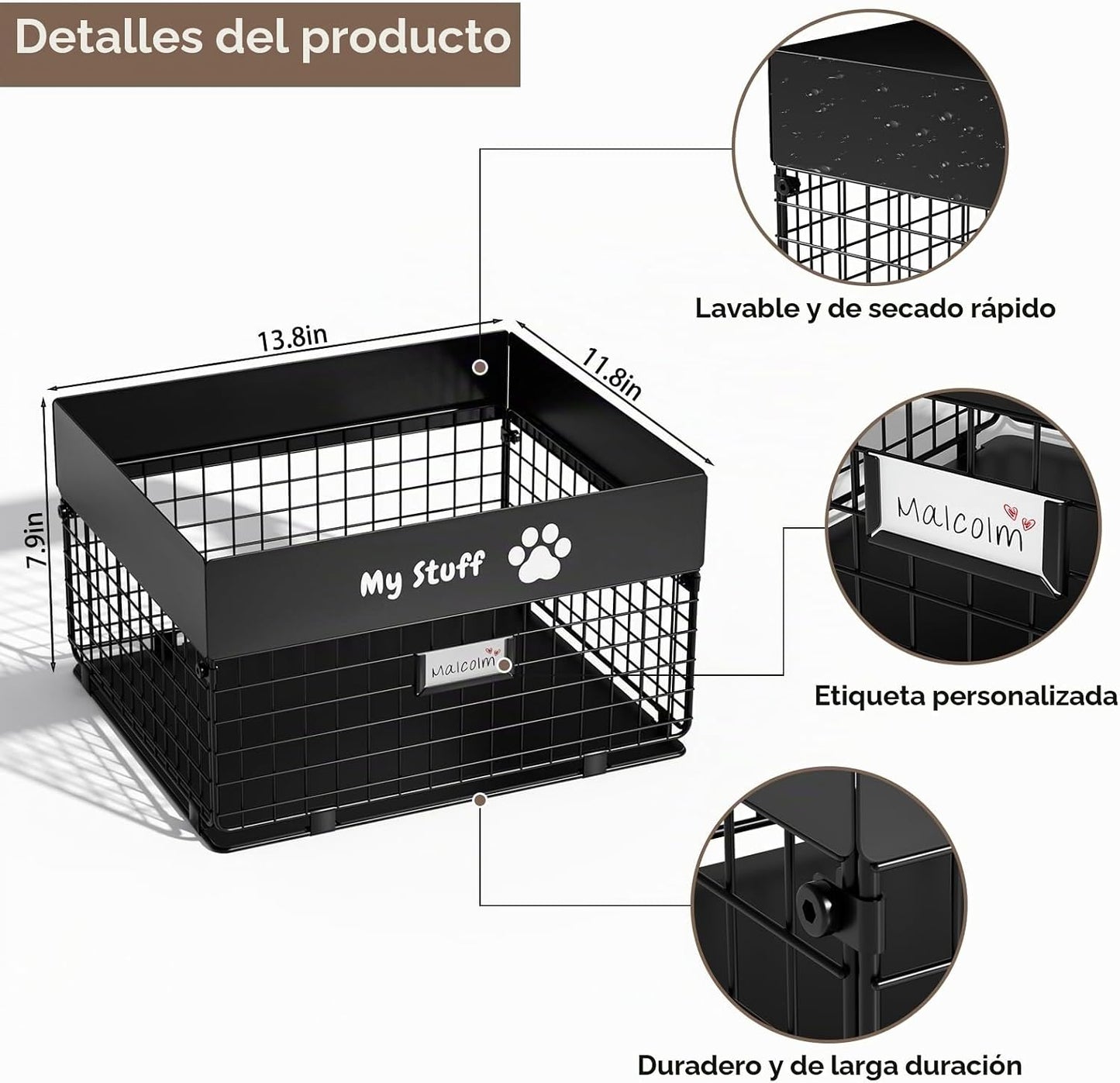 qeerable Cesta de juguetes para perros \u2013 Caja de juguetes gran...