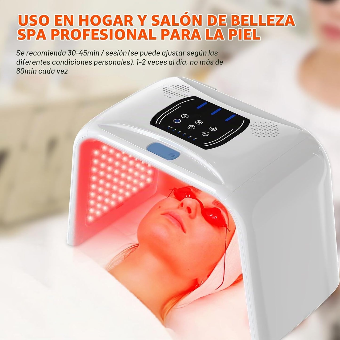 Holsn Terapia de luz LED para cara con spray LED para terapia corpo...