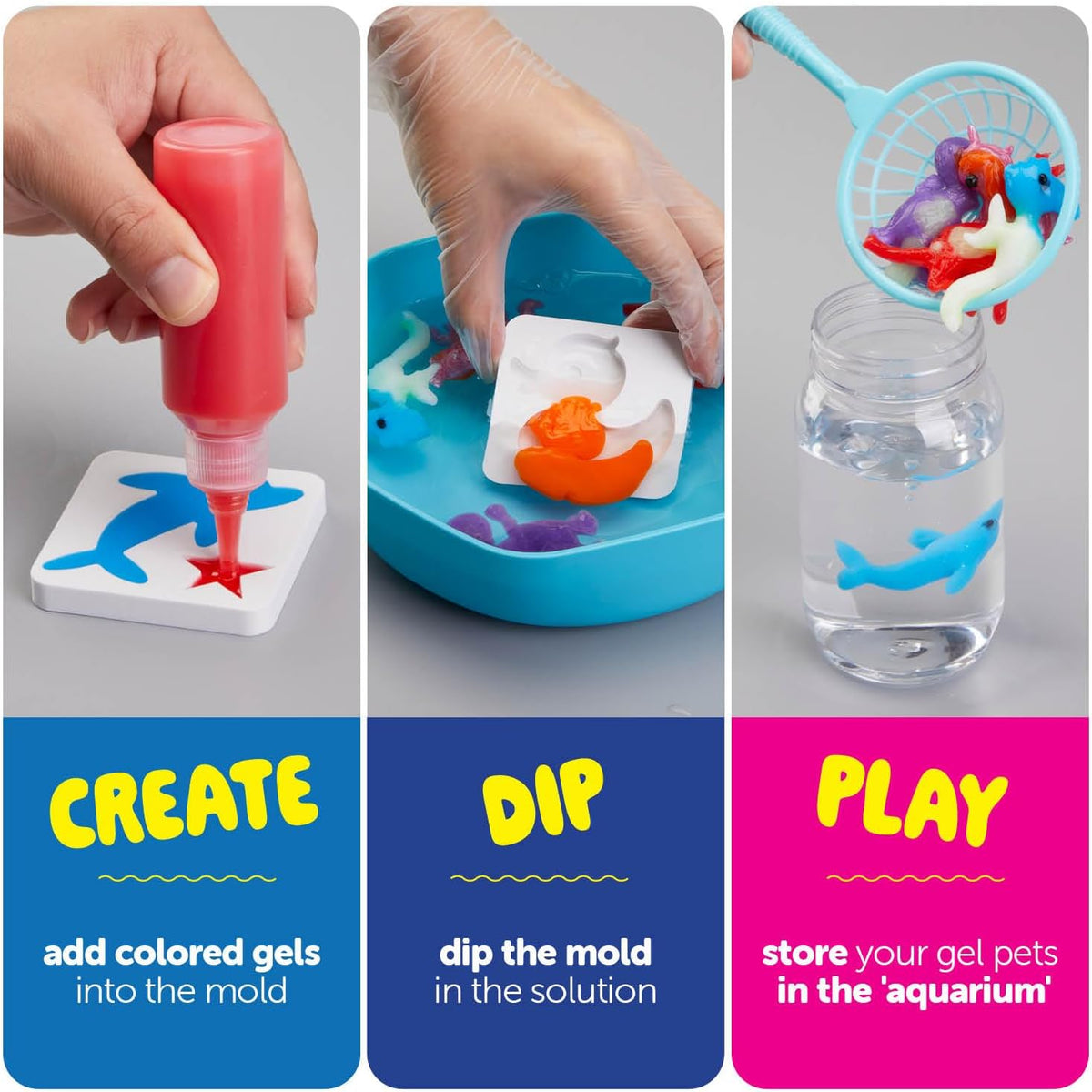 Recambio de solución para mascotas de gel mágico, paquete de 3, kit...