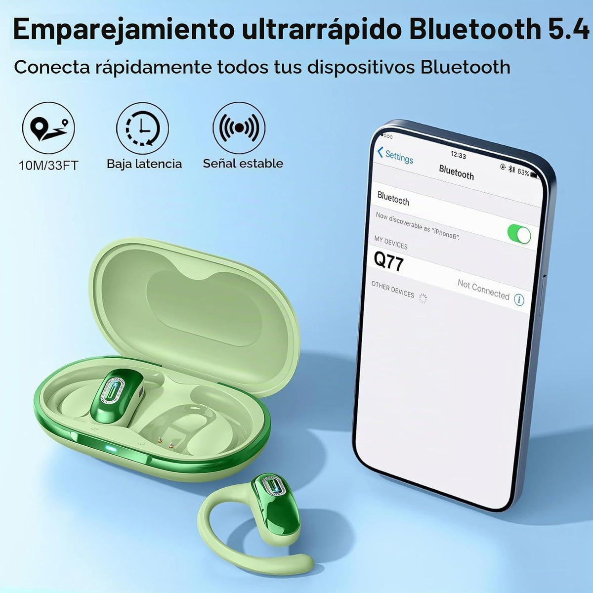 Auriculares abiertos, NUEVOS auriculares supraaurales con 4 micrófo...