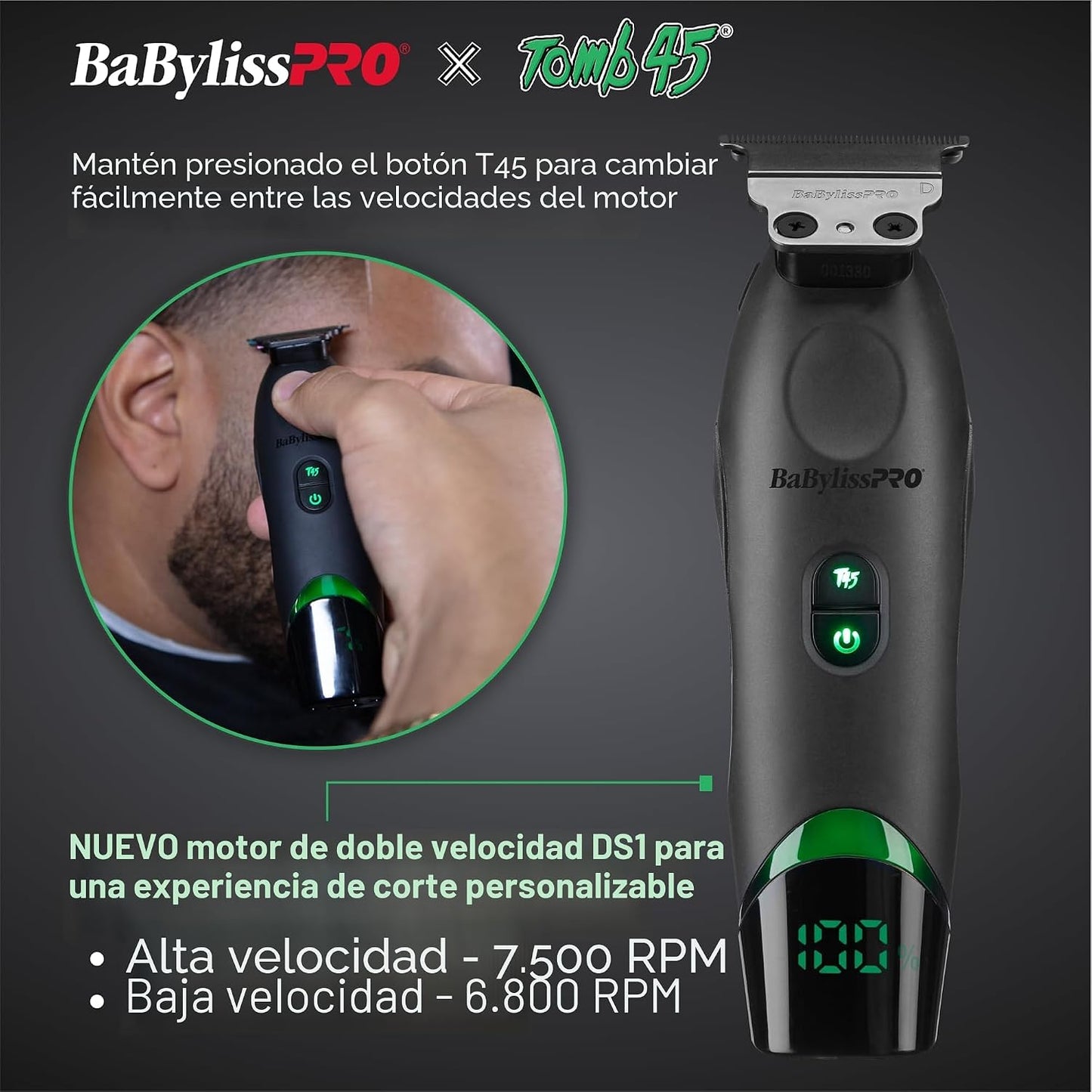 Cortapelos con carga inalámbrica BaBylissPRO x Tomb45