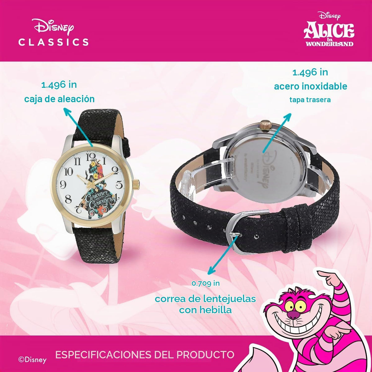 Disney Reloj de cuarzo analógico deportivo casual para adultos