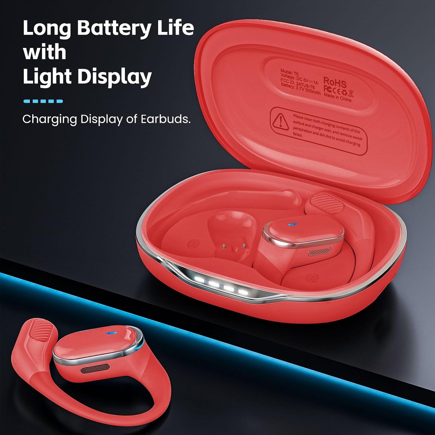 TRAUSI Auriculares inalámbricos con Bluetooth, auriculares estéreo...