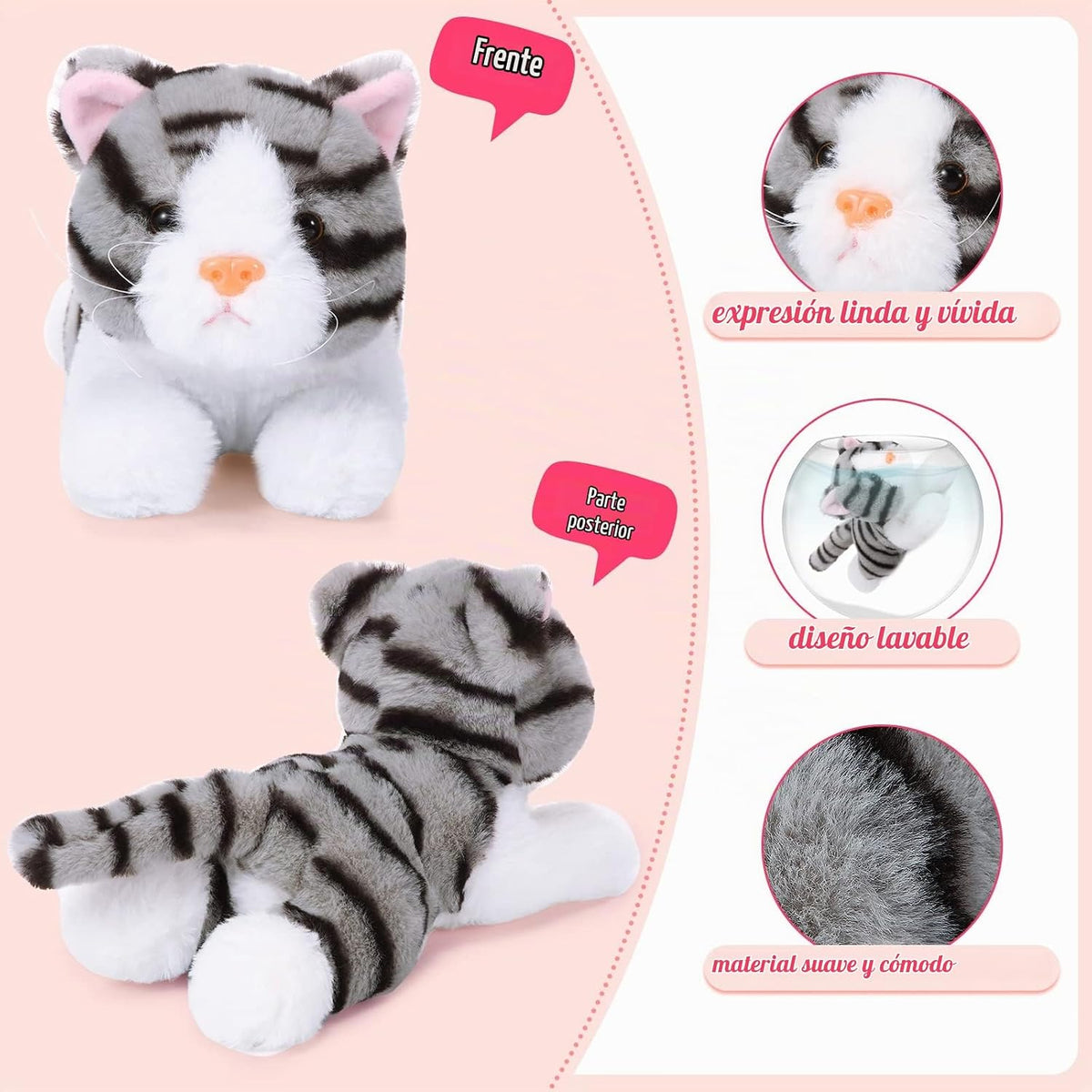 Harrycle 3 piezas de 9 pulgadas gato de peluche de peluche, estilo...