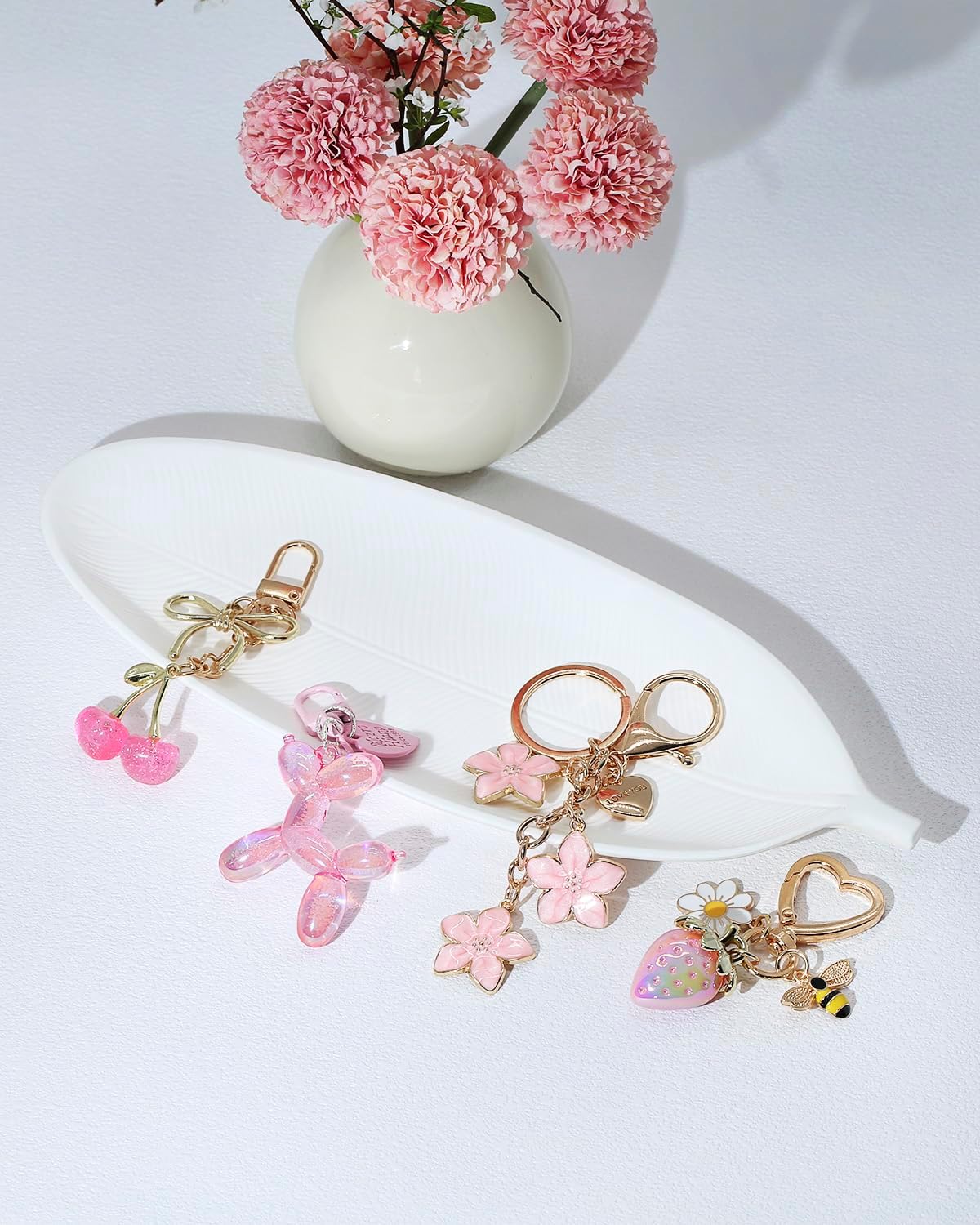 4 dijes para bolsos, bonitos accesorios para bolso y llavero de cer...