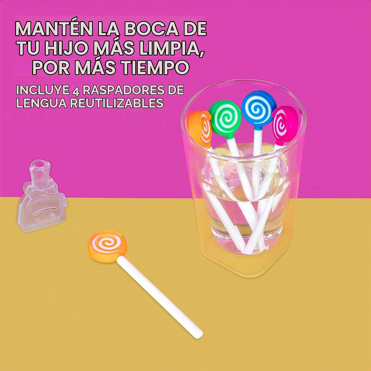 55Dental - Juego de raspador o limpiador de lengua para niños, paqu...