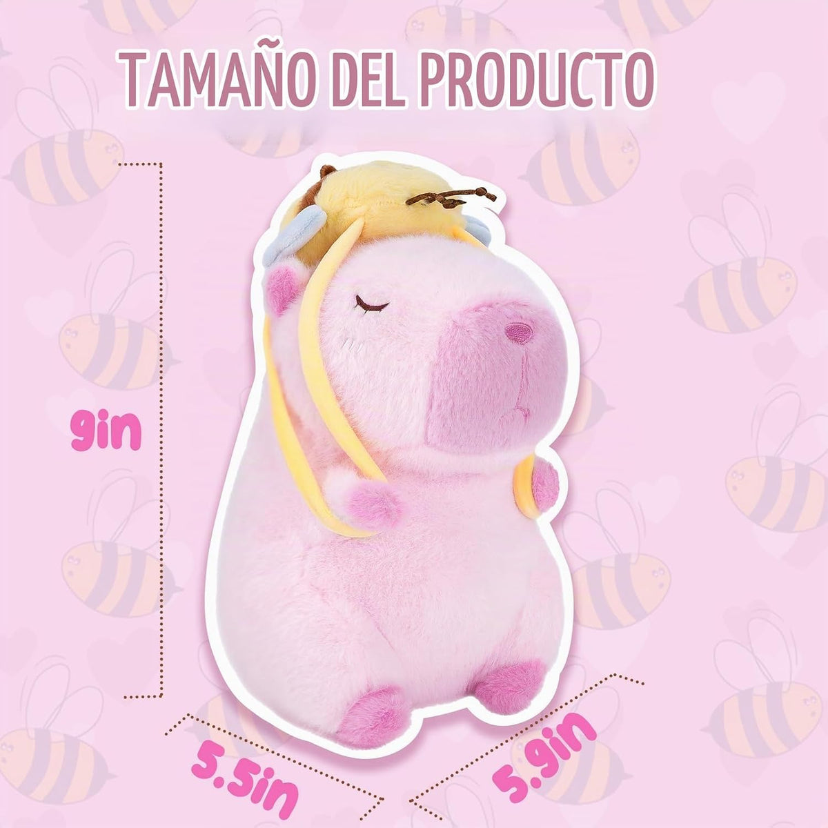 CHDBLOCK - Peluche estilo kawaii de capibara de 9 pulgadas, con moc...