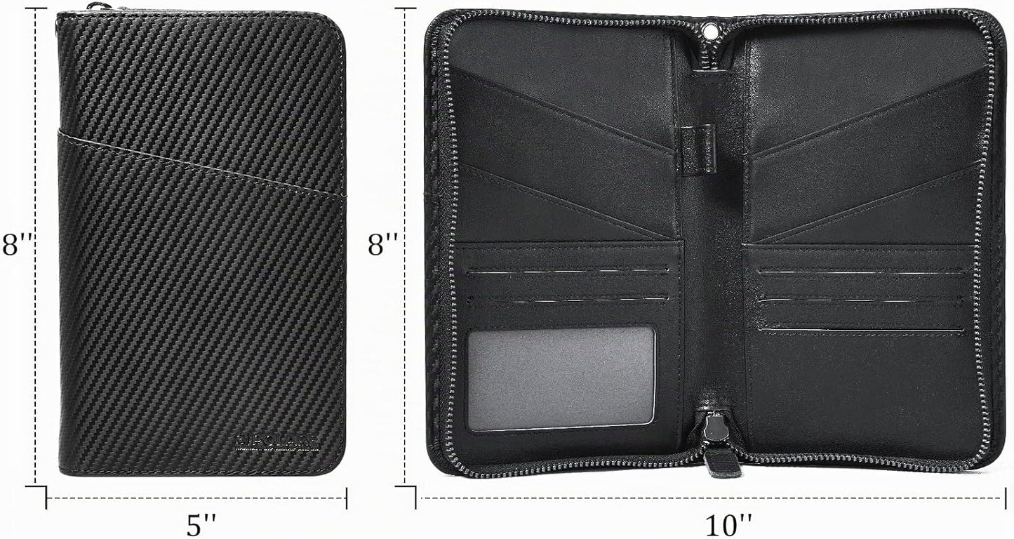 Polare - Funda para pasaporte de cuero de grano completo para hombr...