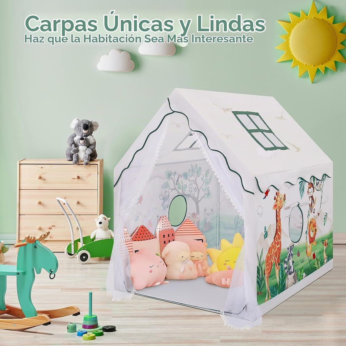 Tienda de campaña para niños y niñas, gran casa de juegos plegable...