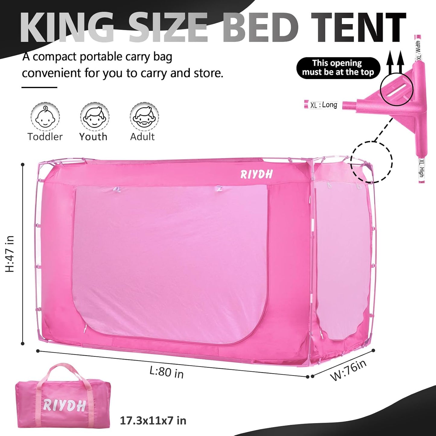 Tienda de campaña con dosel para cama para adultos y niños, tamaño...