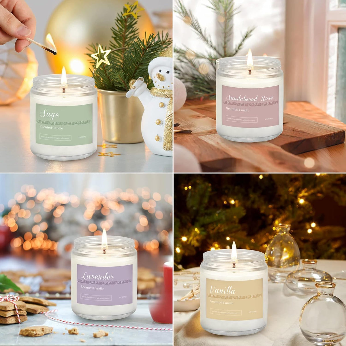 Paquete de 6 velas perfumadas para el hogar, velas de aromaterapia...