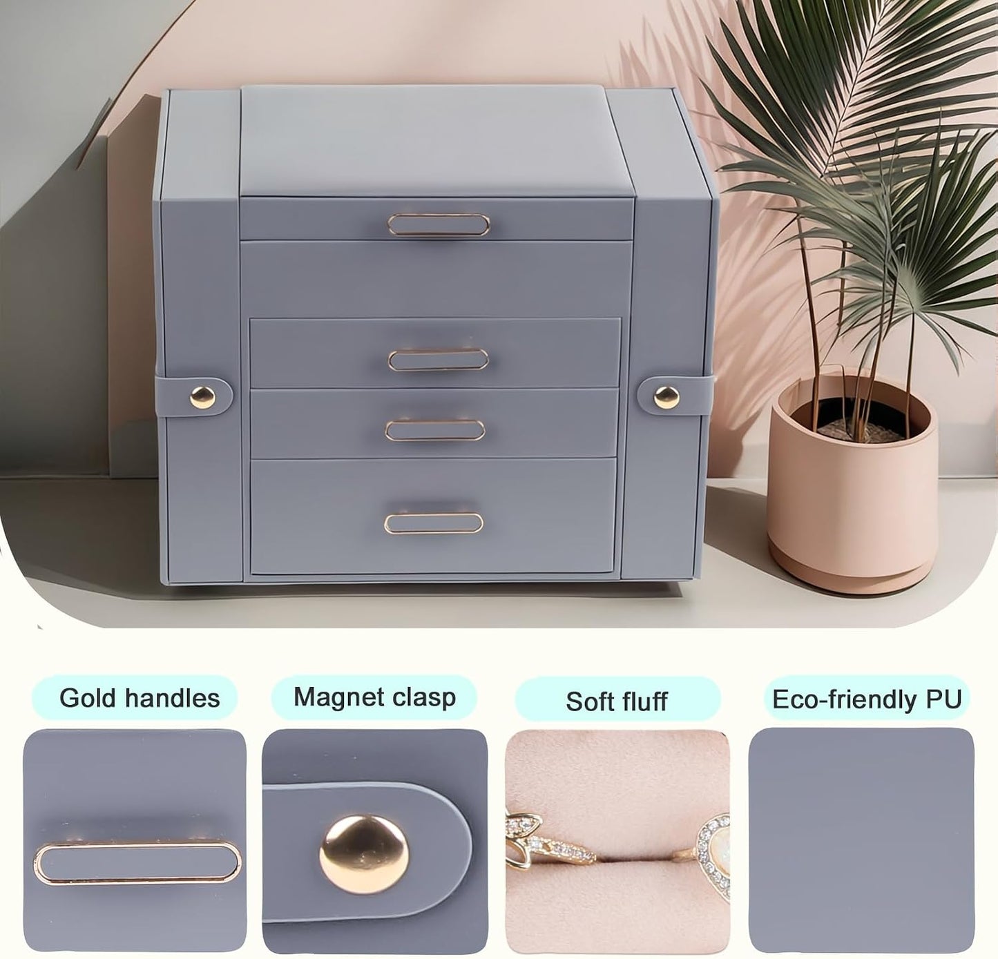 ASINGYER - Cajas de joyería para mujeres, organizador de joyería de...