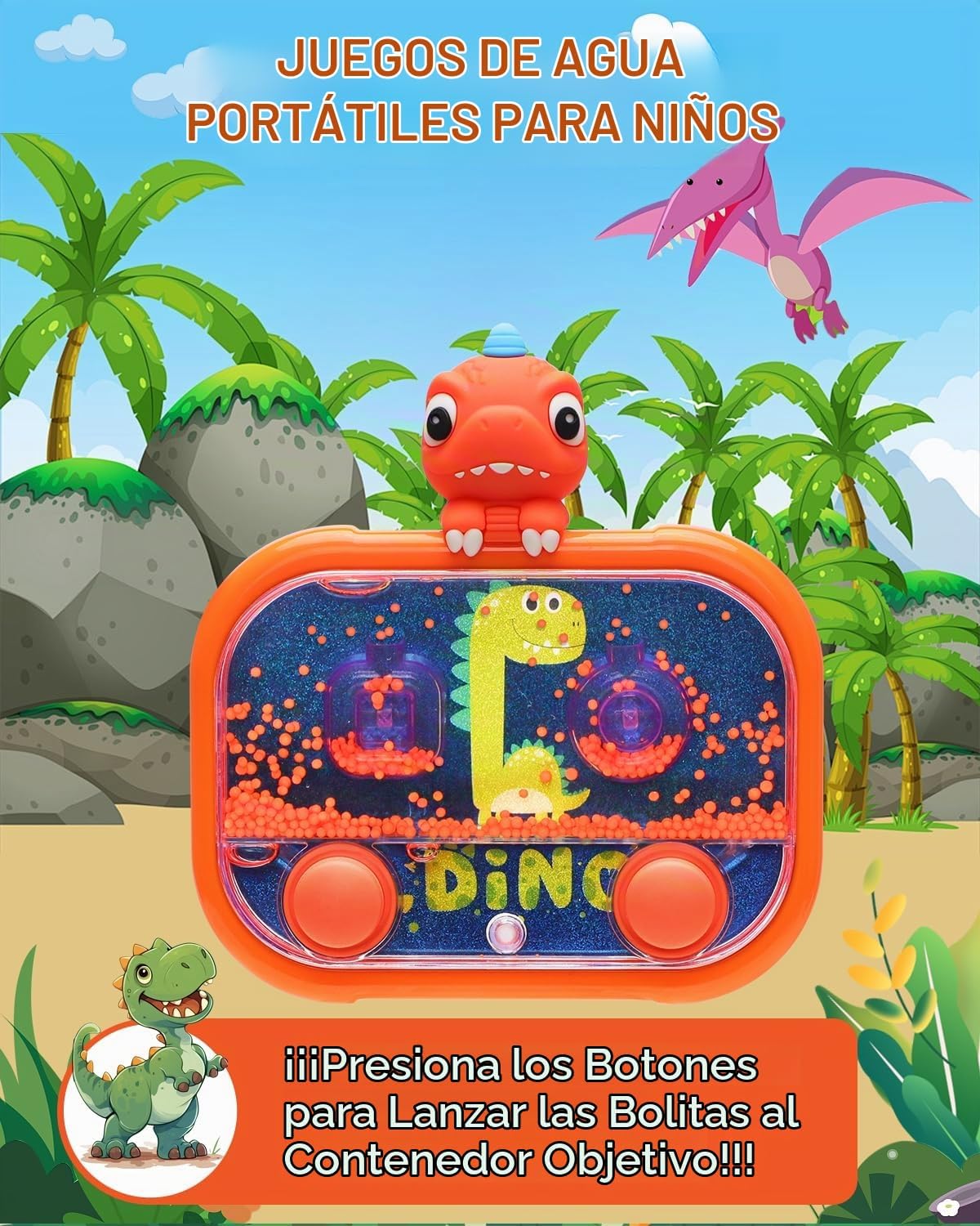 Givzan Juego de agua portátil con luz \u2013 Juego de objetivo de p...