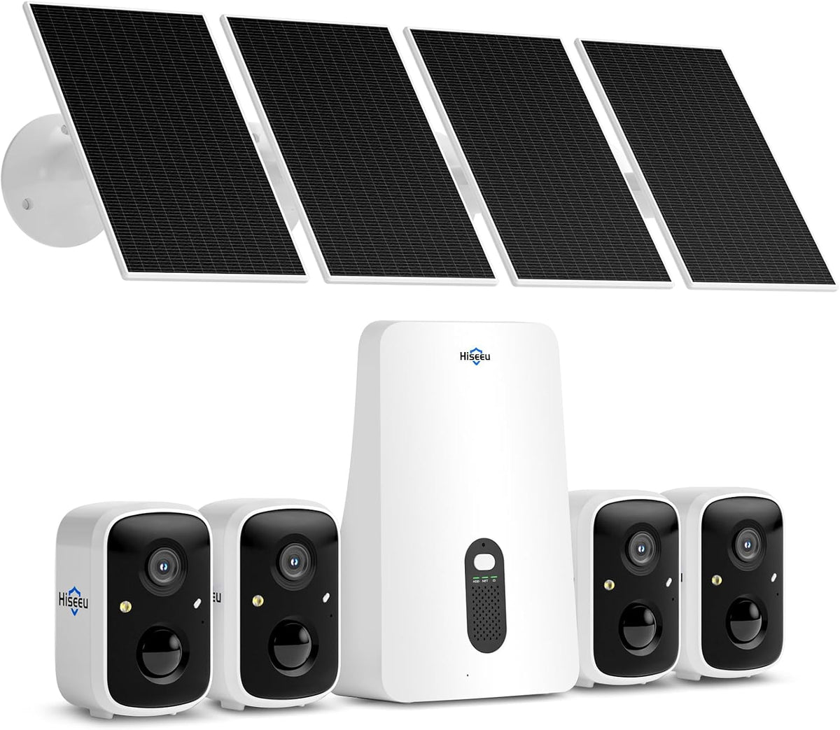 Cámaras de seguridad solar Hiseeu inalámbricas para exteriores, kit...