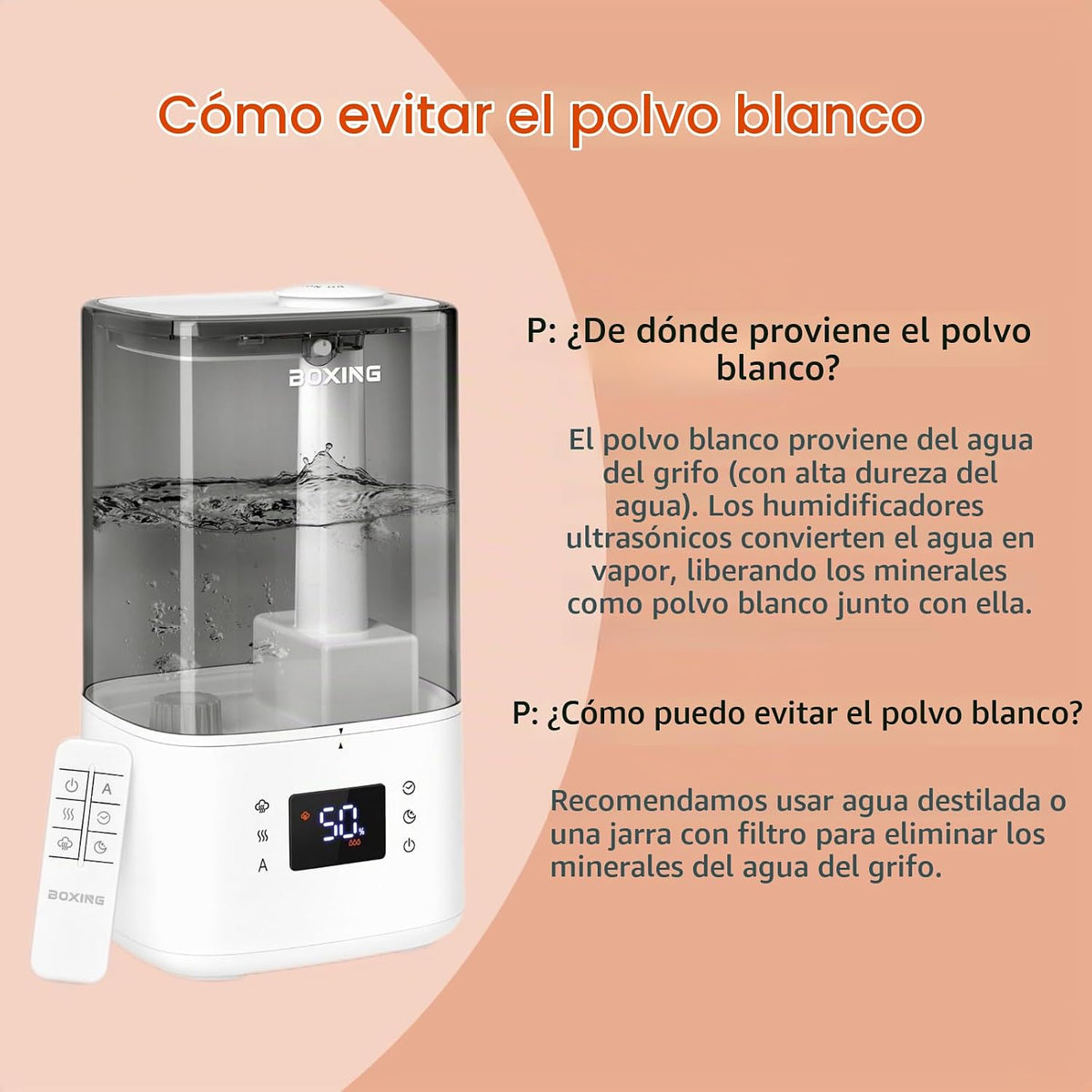 BOXING - Humidificadores de niebla cálida y fría de 6L para dormito...