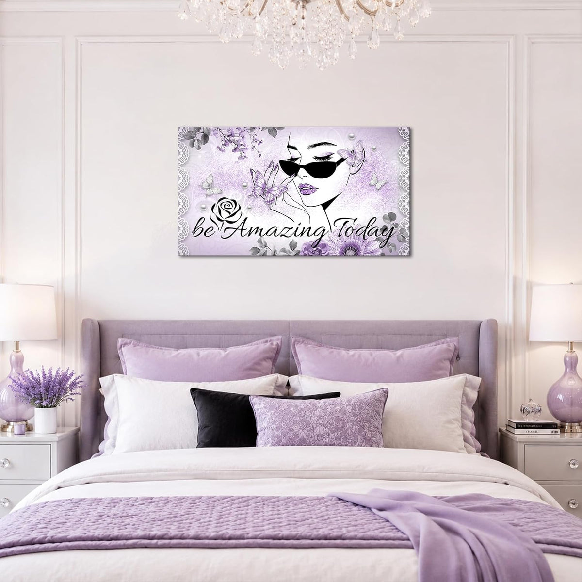 Biuteawal Arte de pared de moda para mujer, citas inspiradoras, imp...