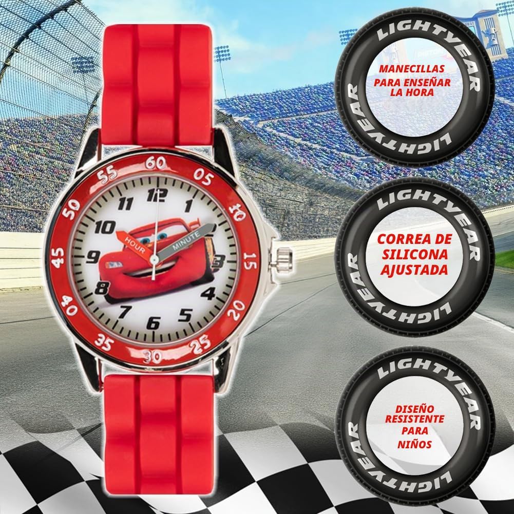 Disney Reloj para enseñar la hora a niños CZ1009 Cars Rayo McQueen...