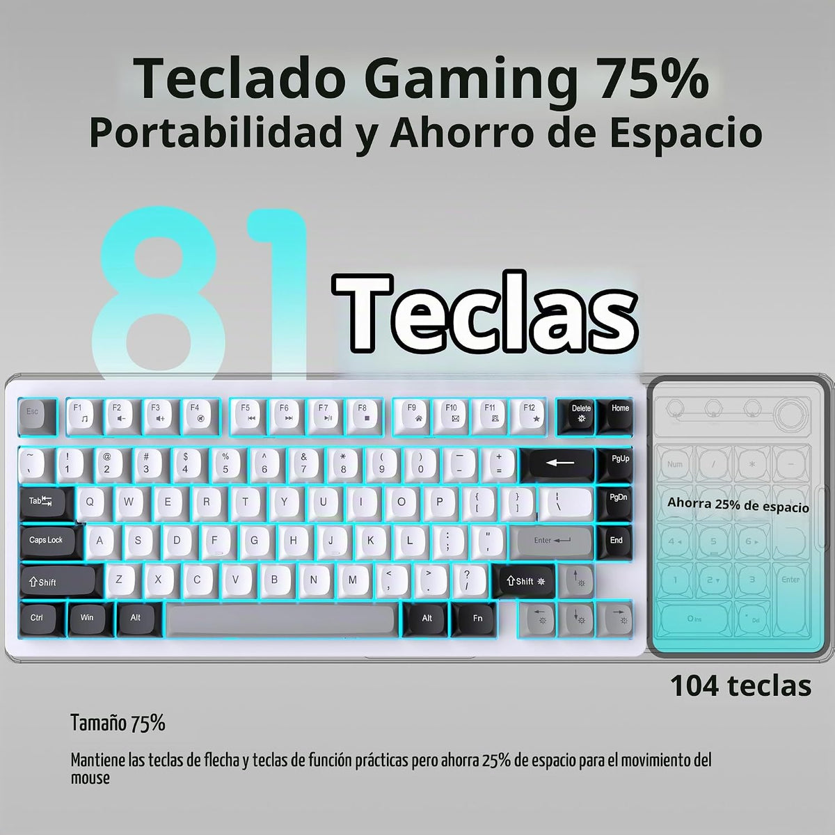 Snpurdiri Combo de teclado y mouse con cable, teclado mecánico comp...