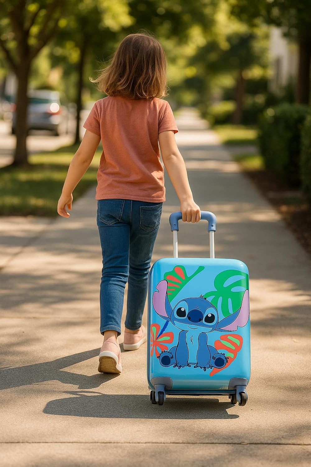 Disney Stitch - Maleta rígida de 20 pulgadas, bonita y duradera mal...