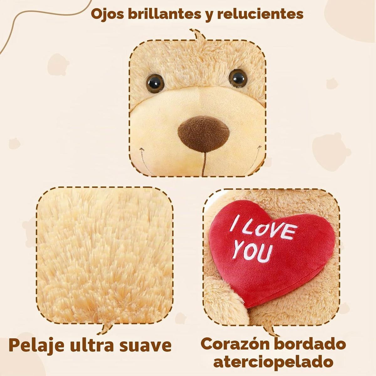 MaoGoLan Oso de peluche gigante \u2013 5 pies de alto, corazón rojo...