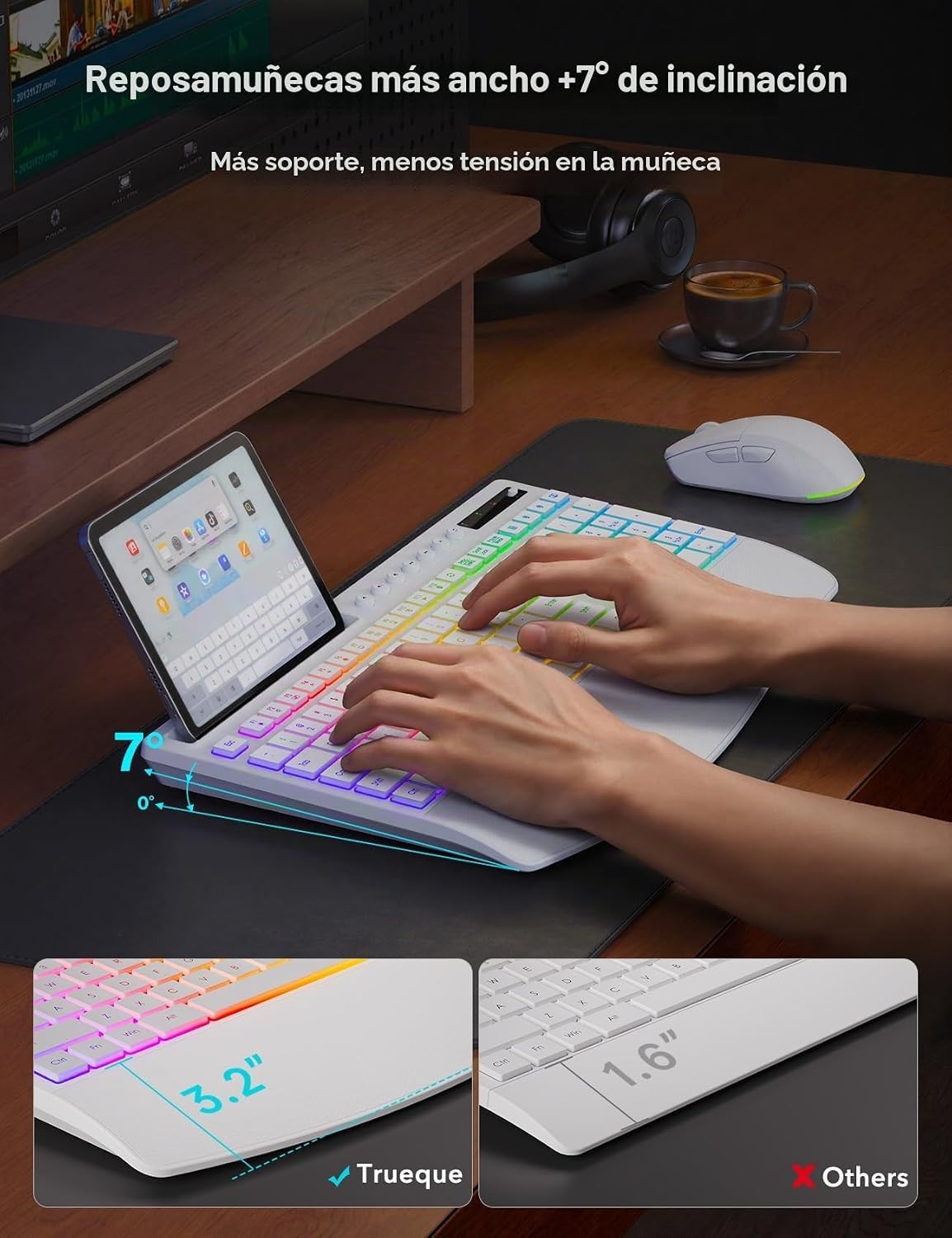 Trueque Combo de teclado y mouse inalámbricos, batería de 4000 mAh...