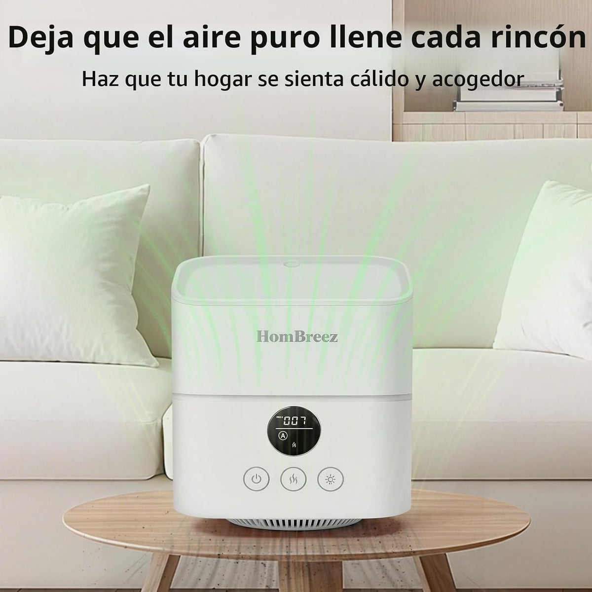 HomBreez Humidificador y purificador de aire en uno, filtro H13 Tru...
