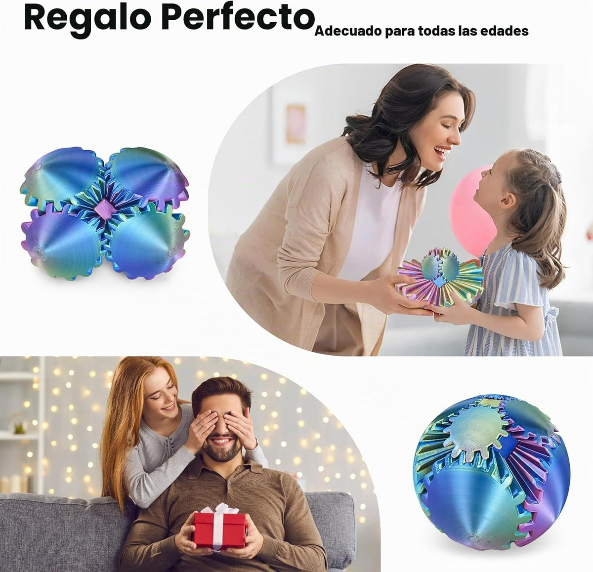 Juguete Fidget Cubo Bola de Engranajes Impreso en 3D, Juguetes Fidg...
