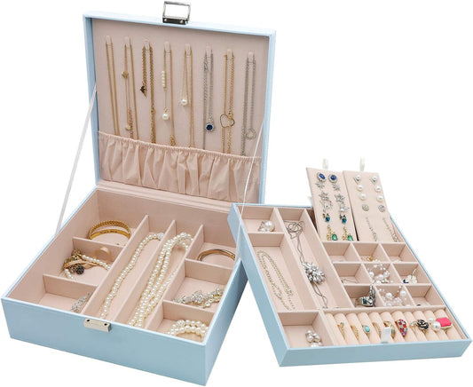 ProCase Caja de Joyas para Mujeres, 2 Capas Organizador de Joyas de...