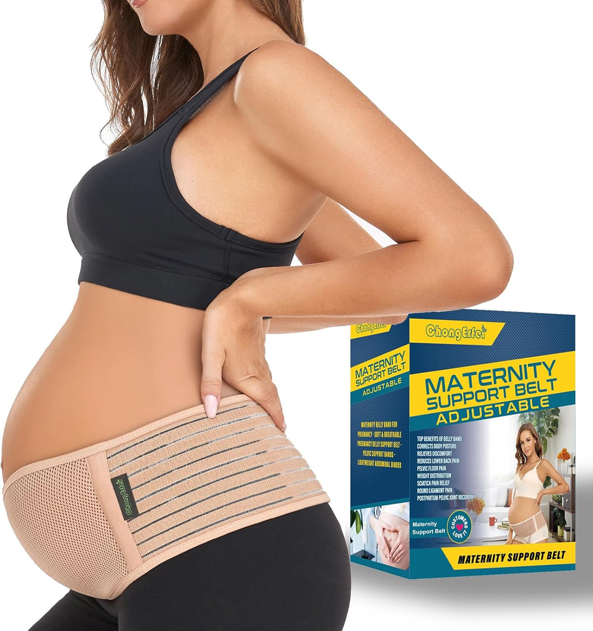 ChongErfei Cinturón de Maternidad Banda para el Vientre del Embaraz...