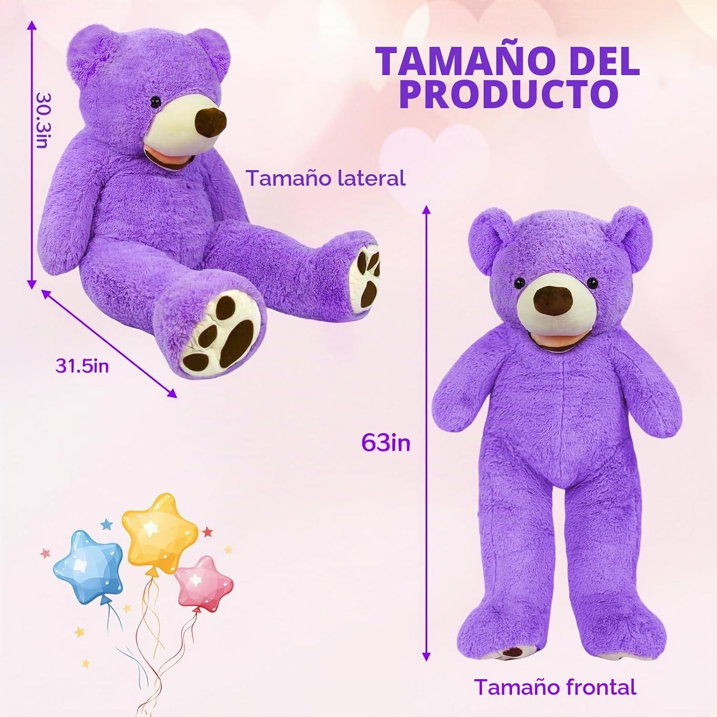 SRANWOW Oso de peluche gigante súper suave con detalles de pata (mo...