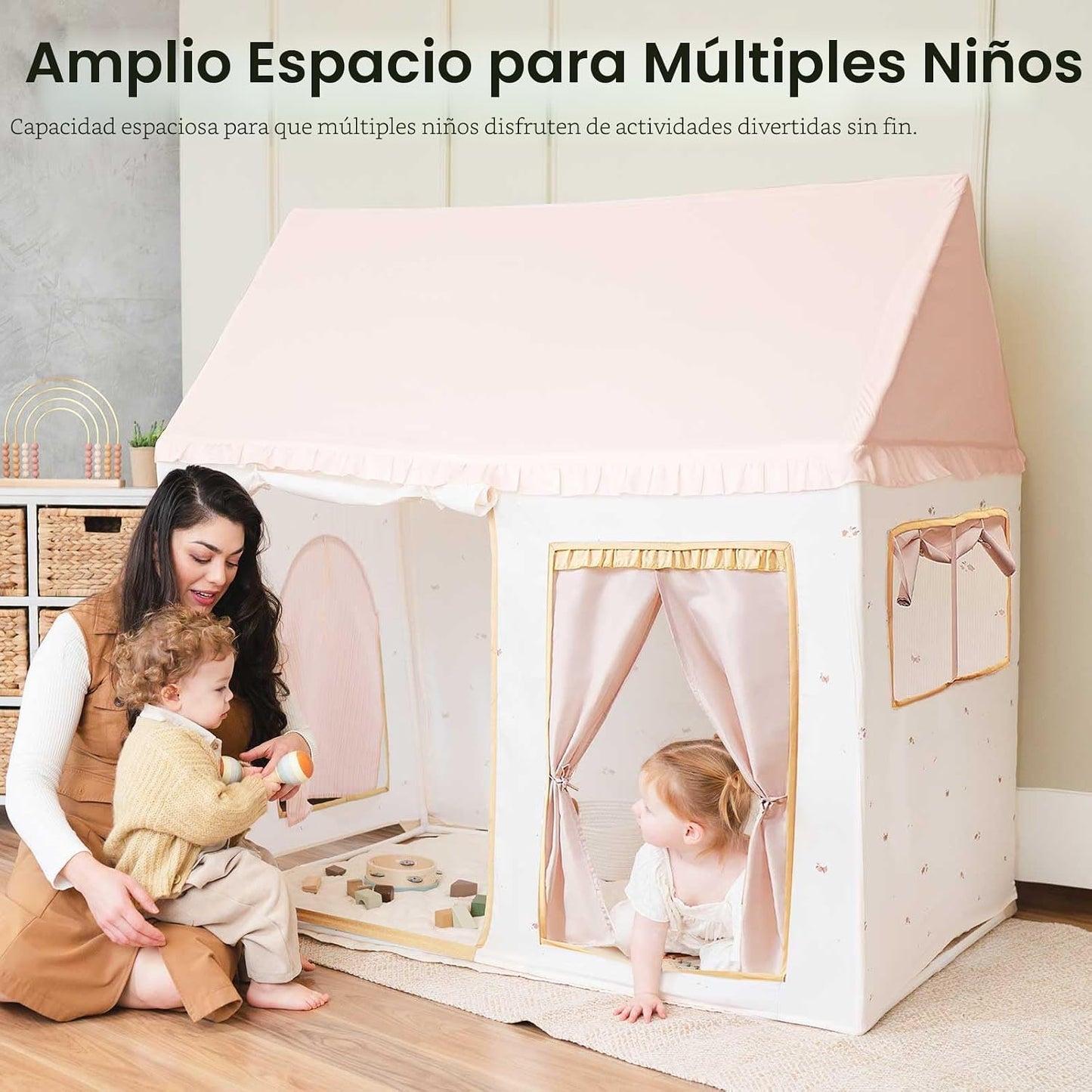 Tiny Land - Tienda de campaña para niños pequeños con alfombra, cas...